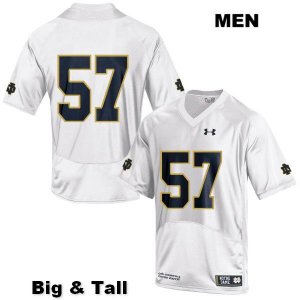 Notre Dame Fighting Irish Men's Jayson Ademilola #57 White Under Armour No Name Authentic Stitched Big & Tall College NCAA Football Jersey HMM8199KG